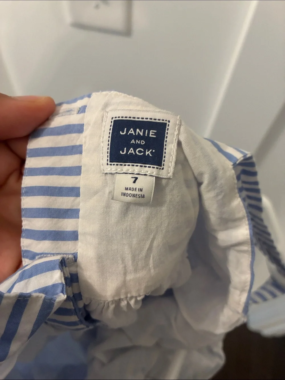 Janie and Jack Blue and White Striped Sundress with Bow